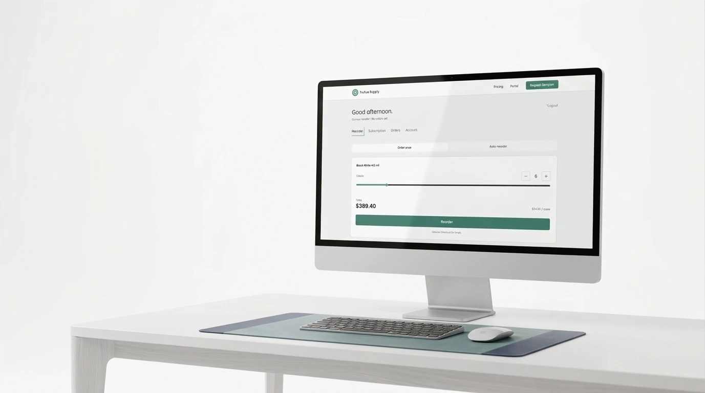 TruVue Supply customer portal displayed on an iMac